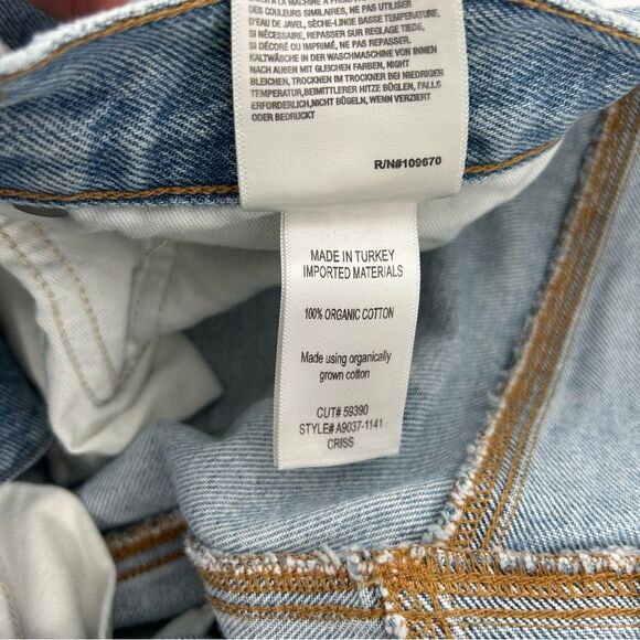 Agolde Criss Cross Straight Jeans Light Blue 28 Raw Hem - Picture 7 of 13